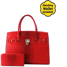 Load image into Gallery viewer, Red Ostrich Bag