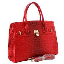 Load image into Gallery viewer, Red Ostrich Bag