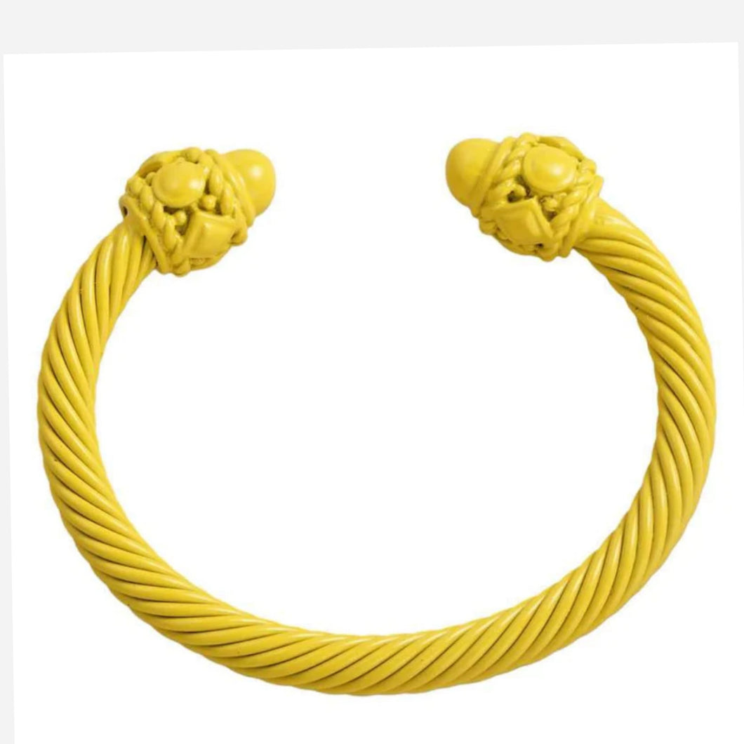 Yellow Cuff Cable Bracelet