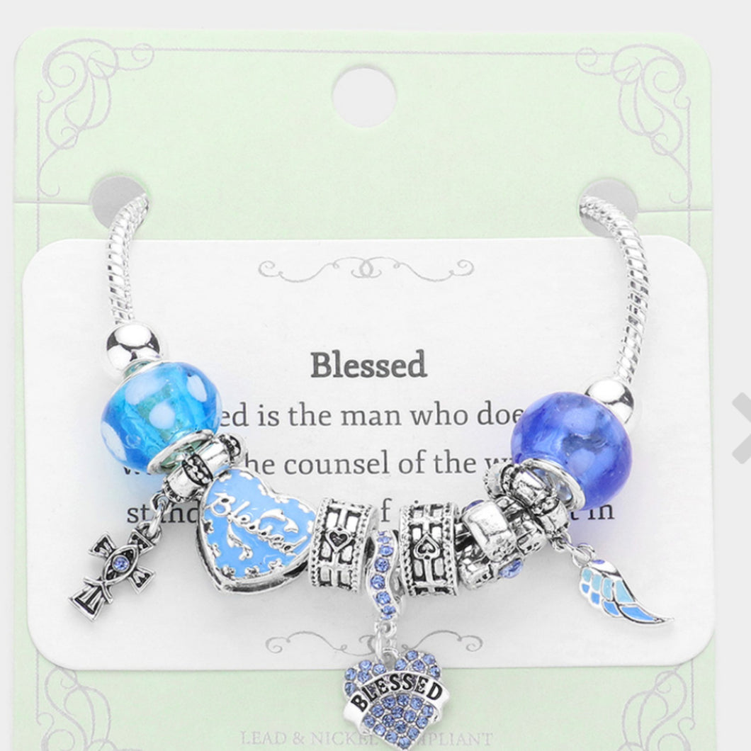 SK Cross Blessed Message Bracelet