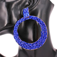 Load image into Gallery viewer, Blue Hoop Earrings
