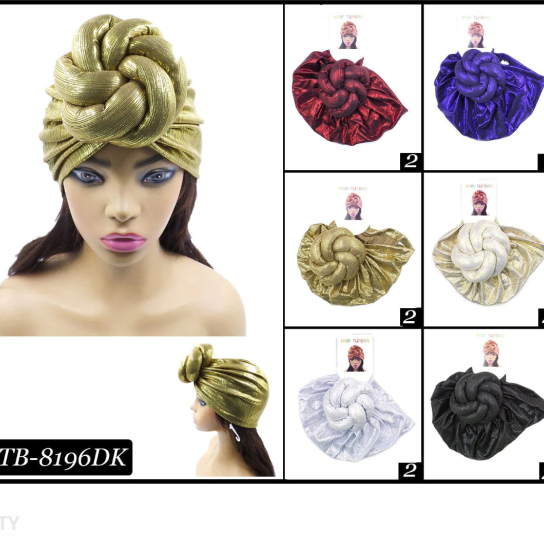 Sassy Metallic Knotted Turban