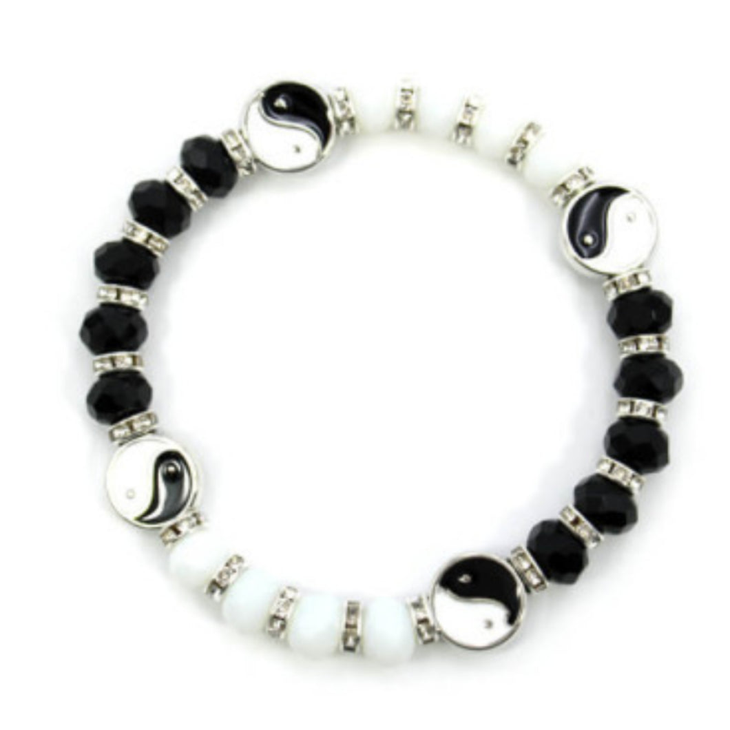 Black & White Yin Yang Stretch Bracelet