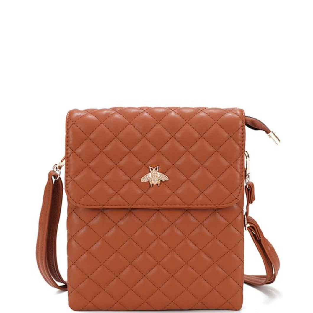 Bee Quilted Crossbody Bag