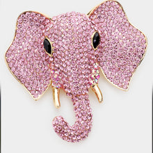 Load image into Gallery viewer, Rhinestone Elephant Brooch
