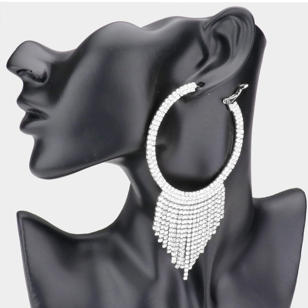 Rhinestone Fringe Earrings