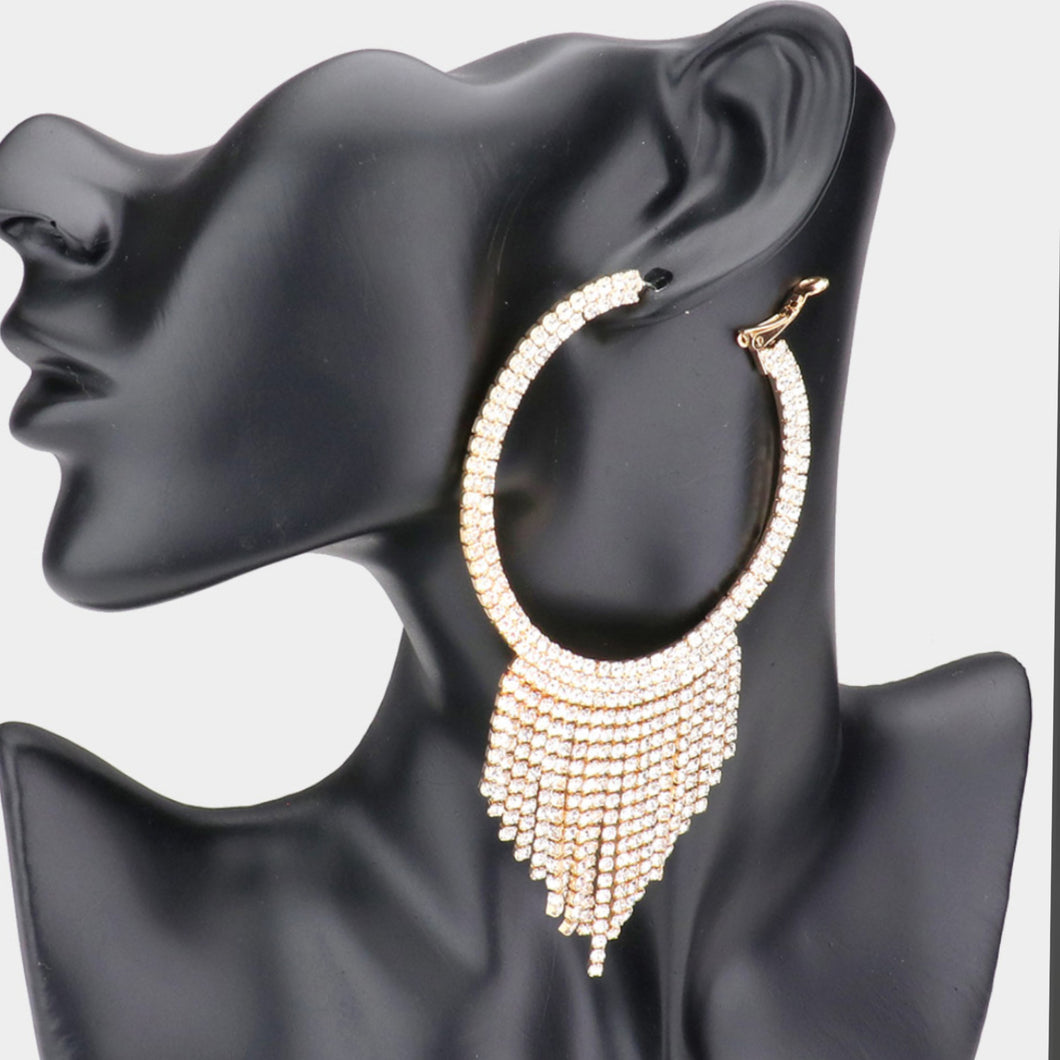 Rhinestone Fringe Earrings